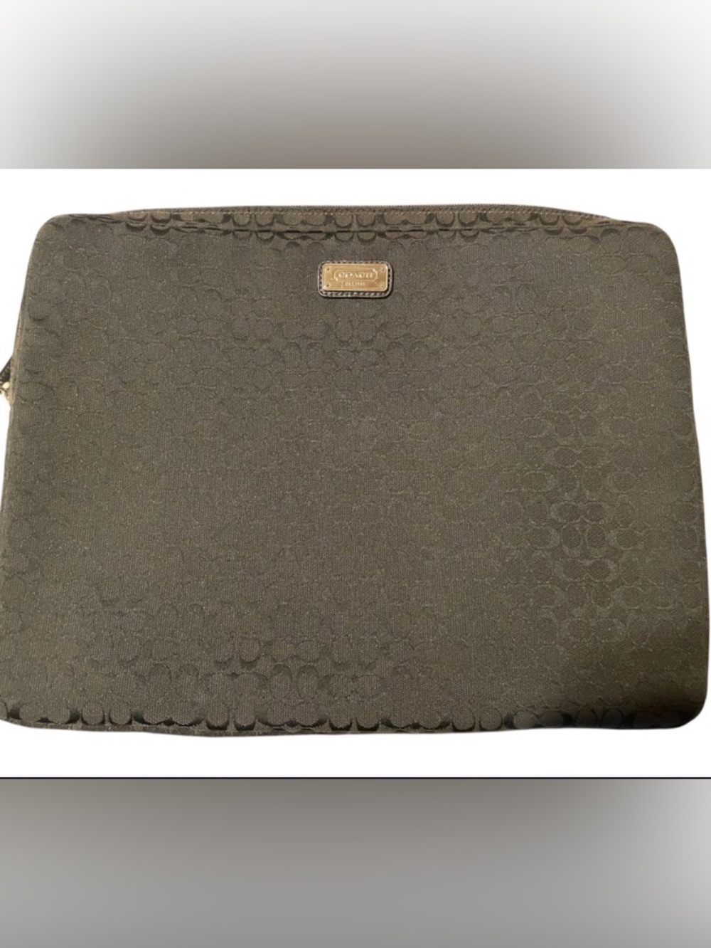 Coach Black Signature Jacquard Laptop Sleeve